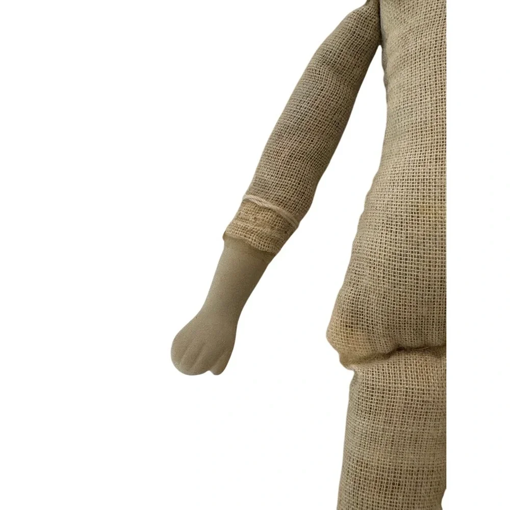 Antique China Head Doll Cloth Body Porcelain Limbs with Bisque Japan Baby Doll